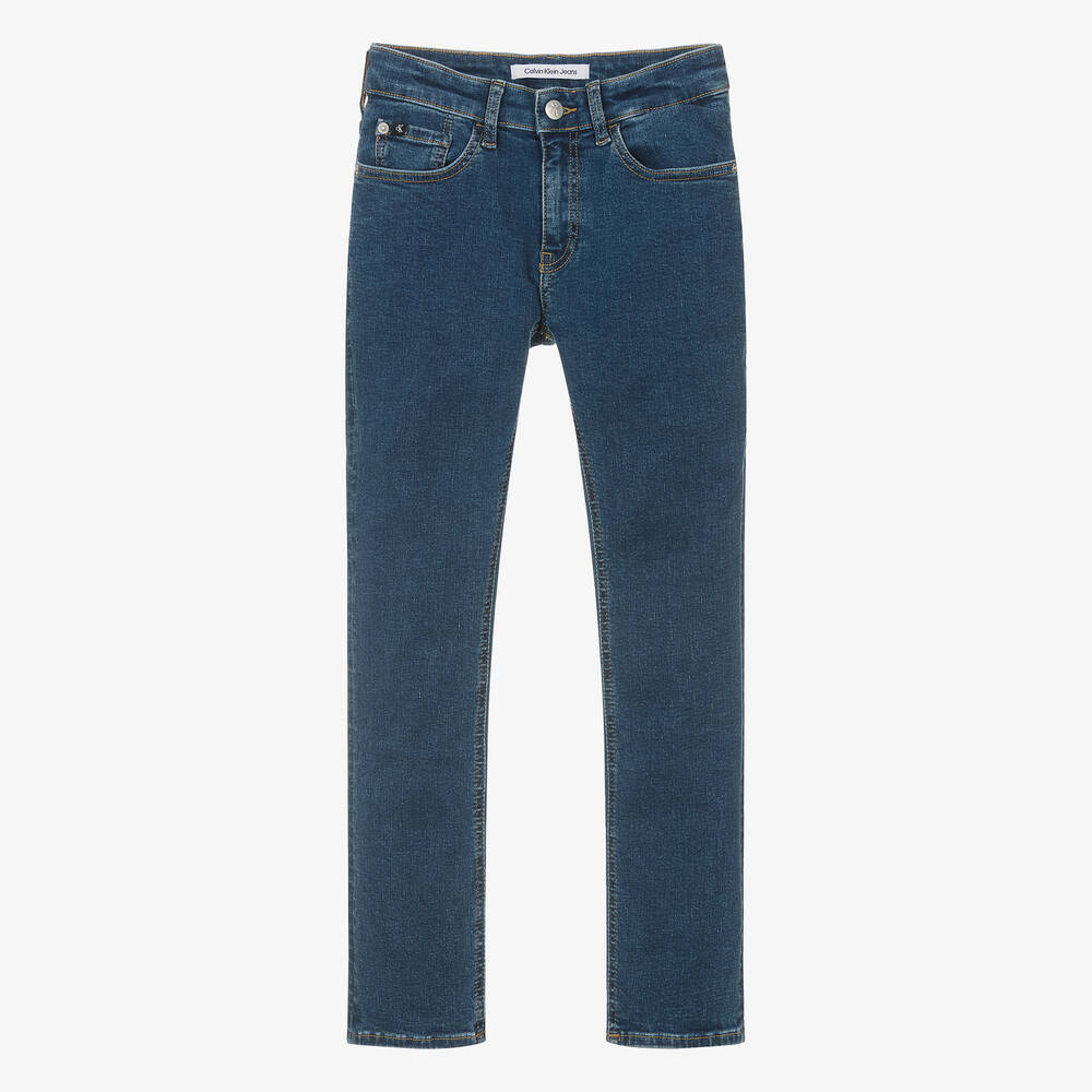 Calvin Klein Teen Boys Dark Blue Slim Denim Jeans Childrensalon Outlet