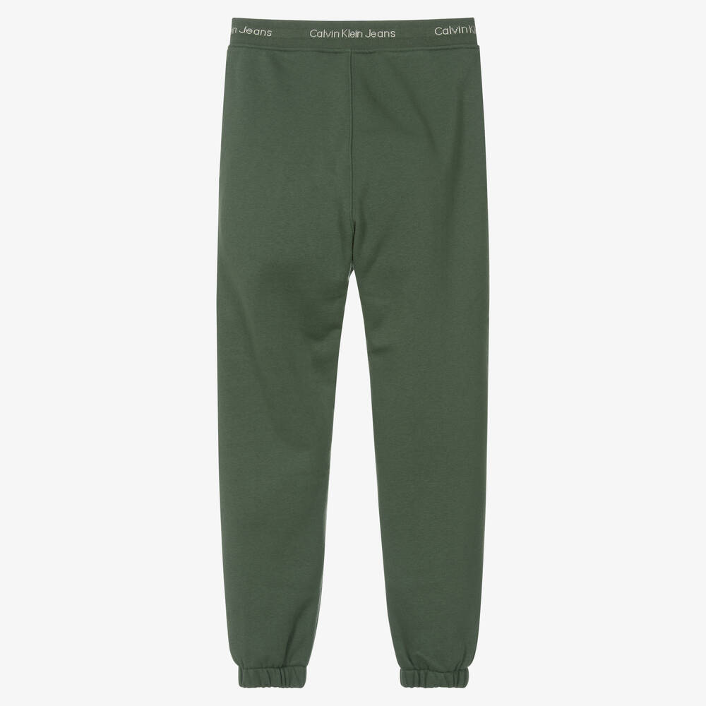 Calvin Klein Teen Boys Green Cotton Joggers Childrensalon Outlet