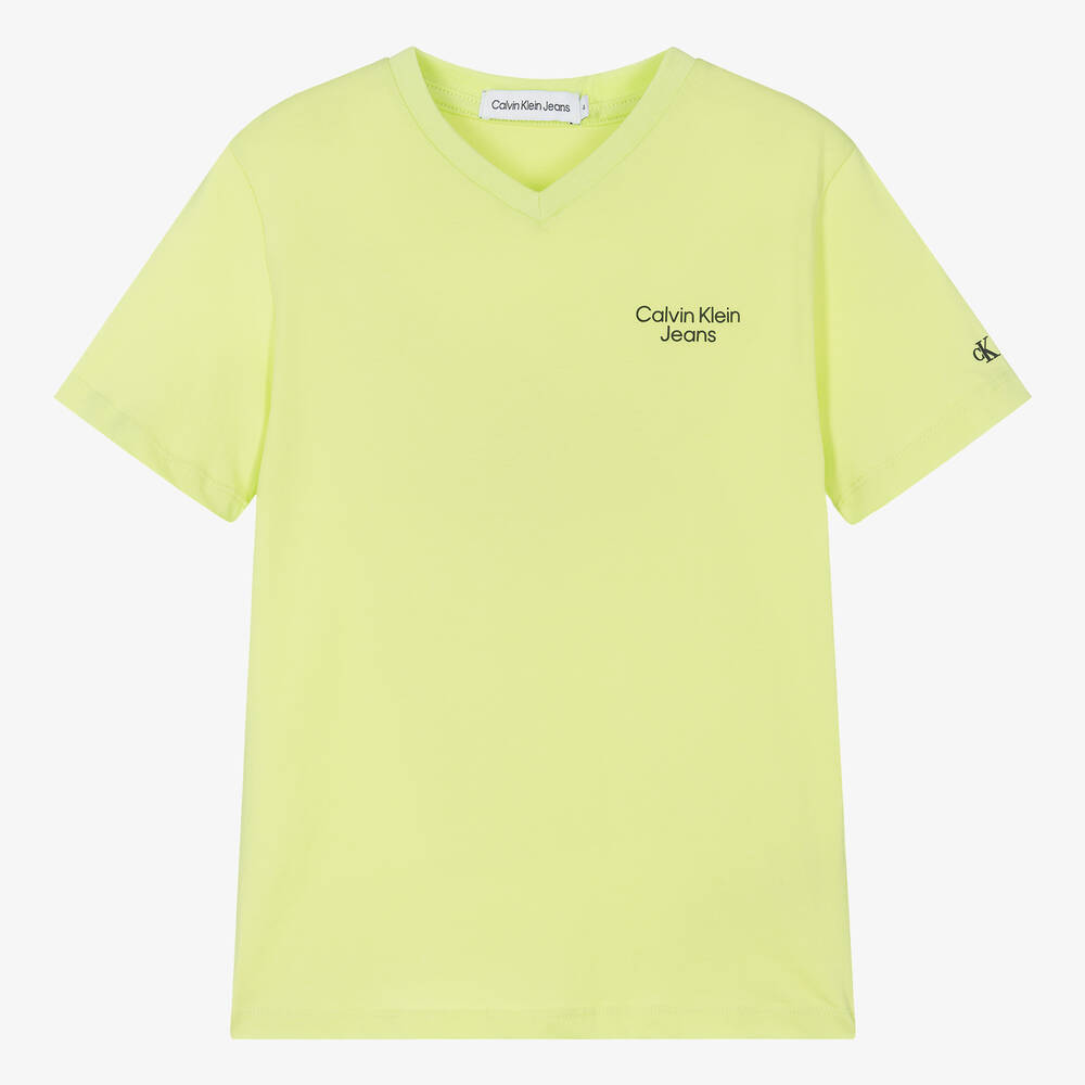 Calvin Klein-Teen Boys Green Cotton T-Shirt | Childrensalon Outlet