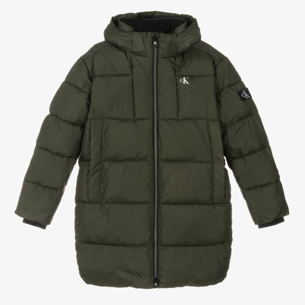 Calvin Klein Jeans - Teen Boys Green Puffer Coat | Childrensalon