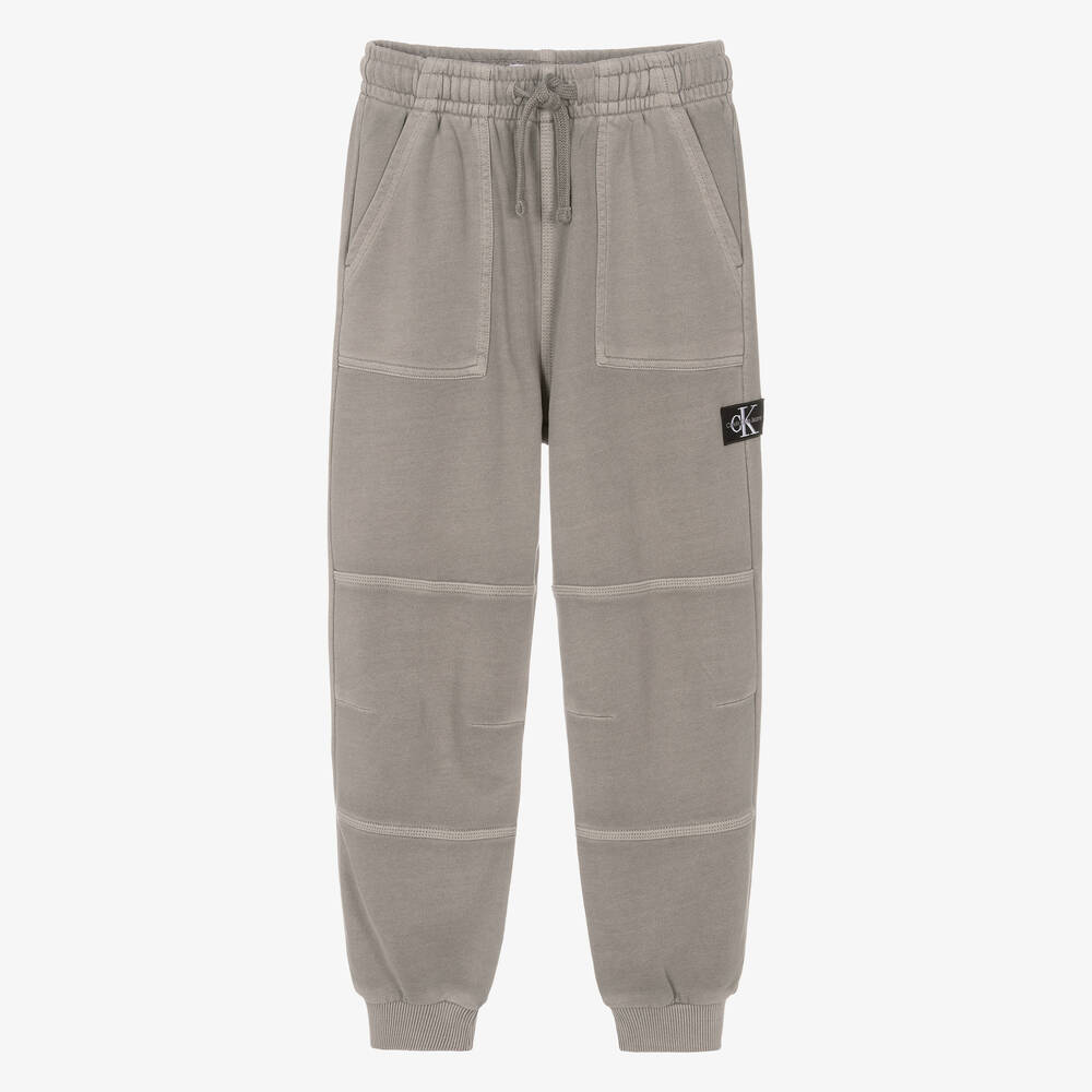 Calvin Klein - Pantalon de jogging gris en coton | Childrensalon