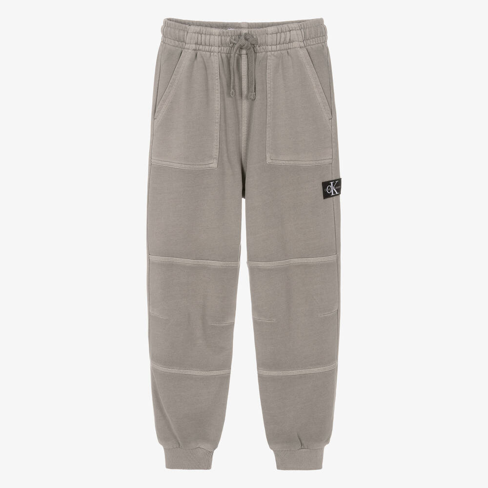 Calvin Klein - Teen Boys Grey Cotton Joggers | Childrensalon