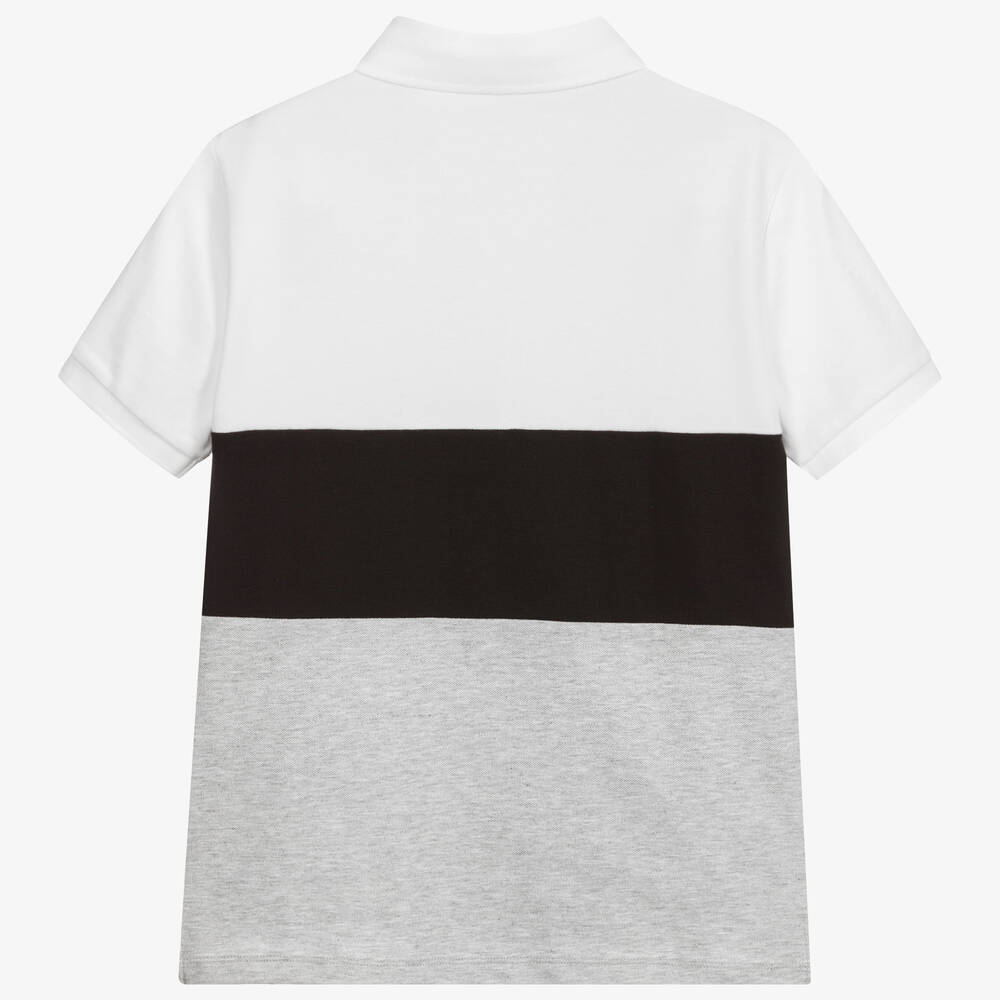 Calvin Klein Jeans-Teen Boys Grey Logo Polo Shirt | Childrensalon Outlet