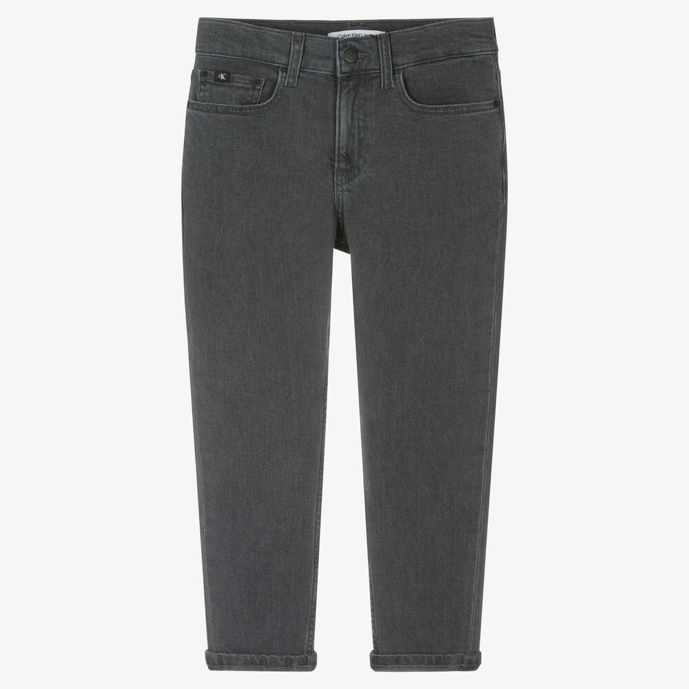 Calvin Klein - Серые свободные джинсы для мальчиков-подростков  | Childrensalon