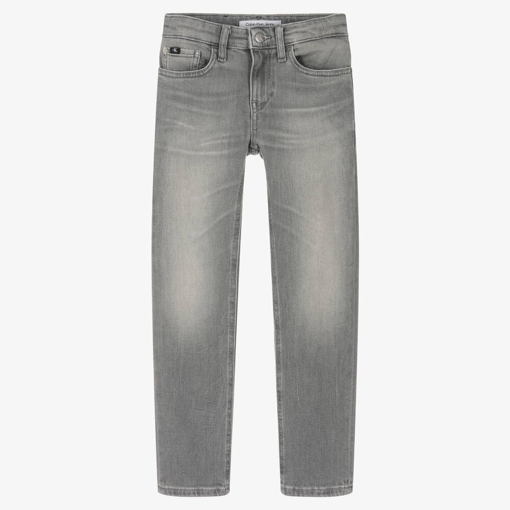 Calvin Klein Jeans - Teen Boys Grey Slim Fit Denim Jeans | Childrensalon
