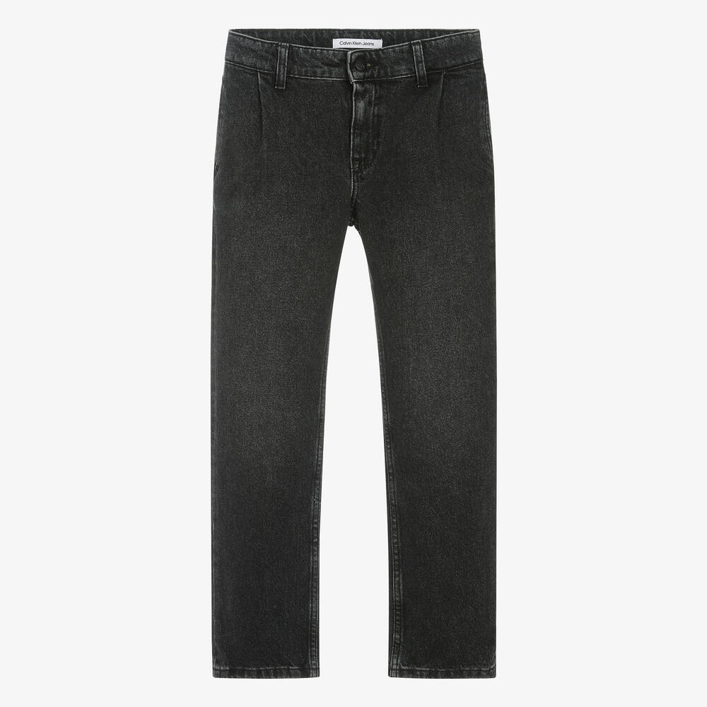 Calvin Klein-Teen Boys Grey Washed Denim Jeans | Childrensalon Outlet