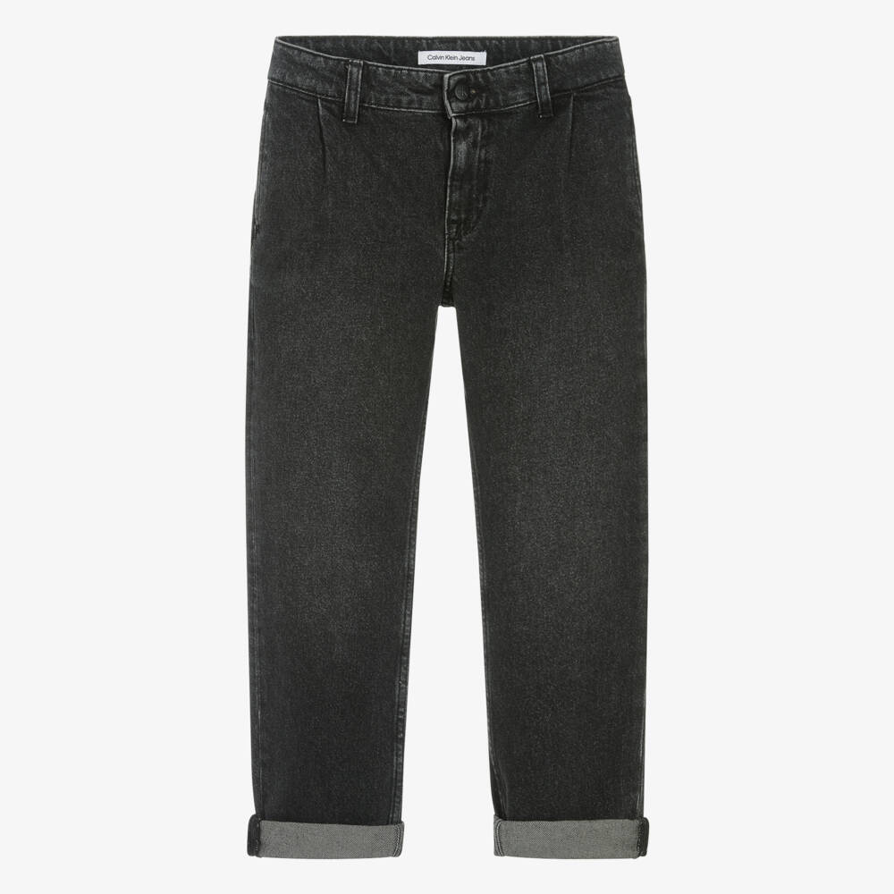 Calvin Klein-Teen Boys Grey Washed Denim Jeans | Childrensalon Outlet
