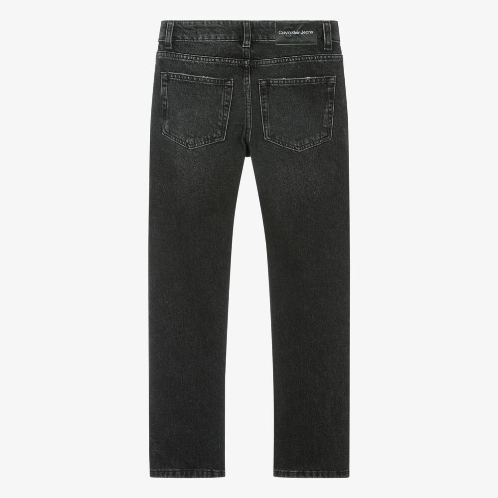 Calvin Klein-Teen Boys Grey Washed Denim Jeans | Childrensalon Outlet