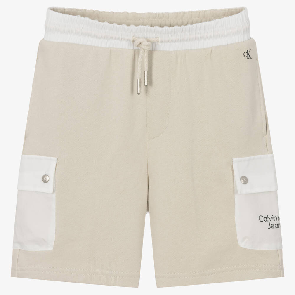 Calvin Klein Джинсы-Teen Boys Ivory & Beige Shorts | Childrensalon Outlet