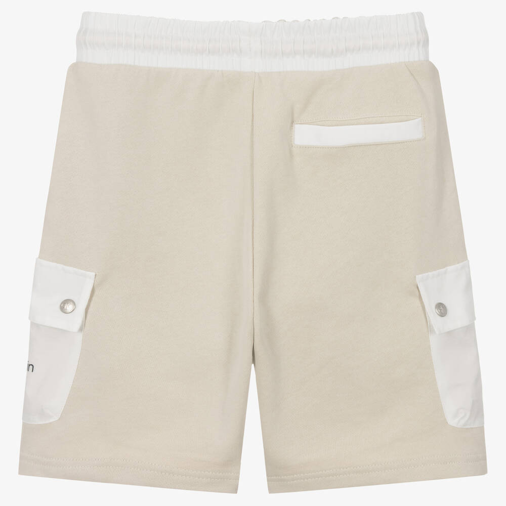 Calvin Klein Jeans-Teen Boys Ivory & Beige Shorts | Childrensalon Outlet