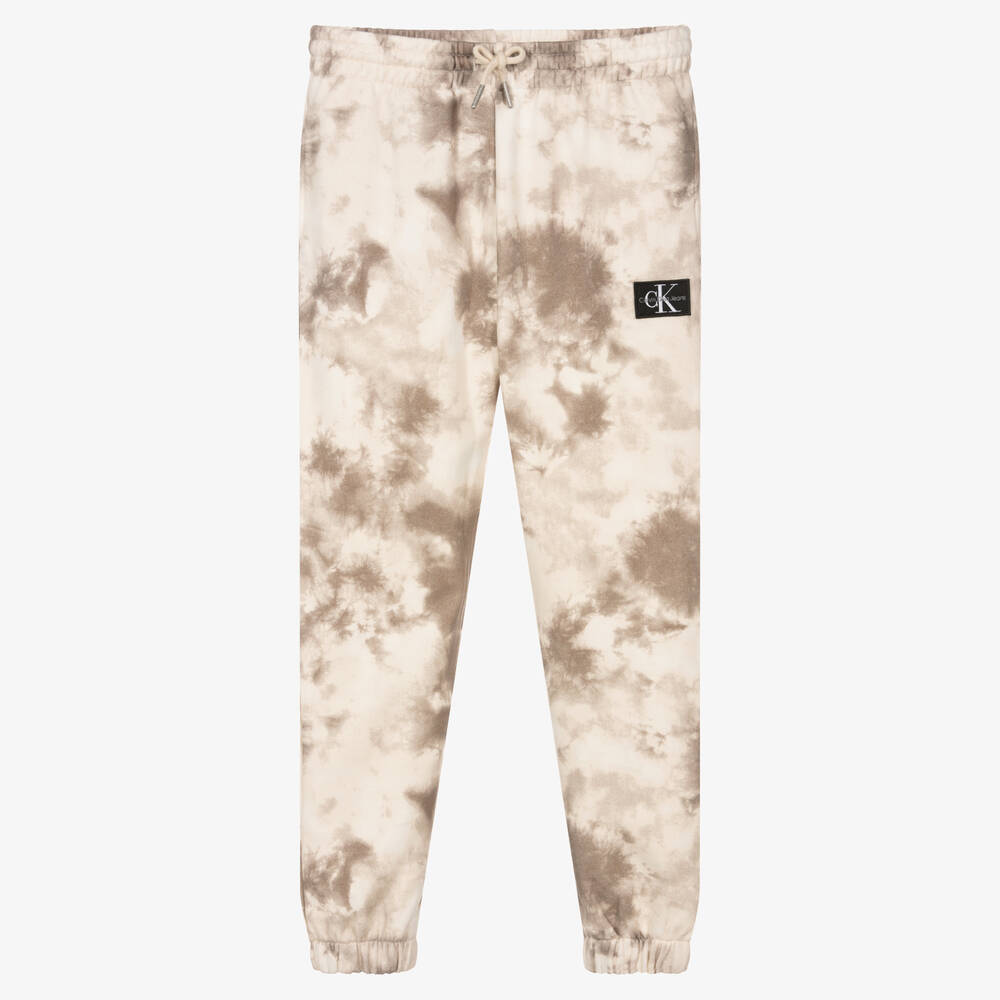 Calvin Klein Jeans - Batik-Jogginghose elfenbein/braun | Childrensalon