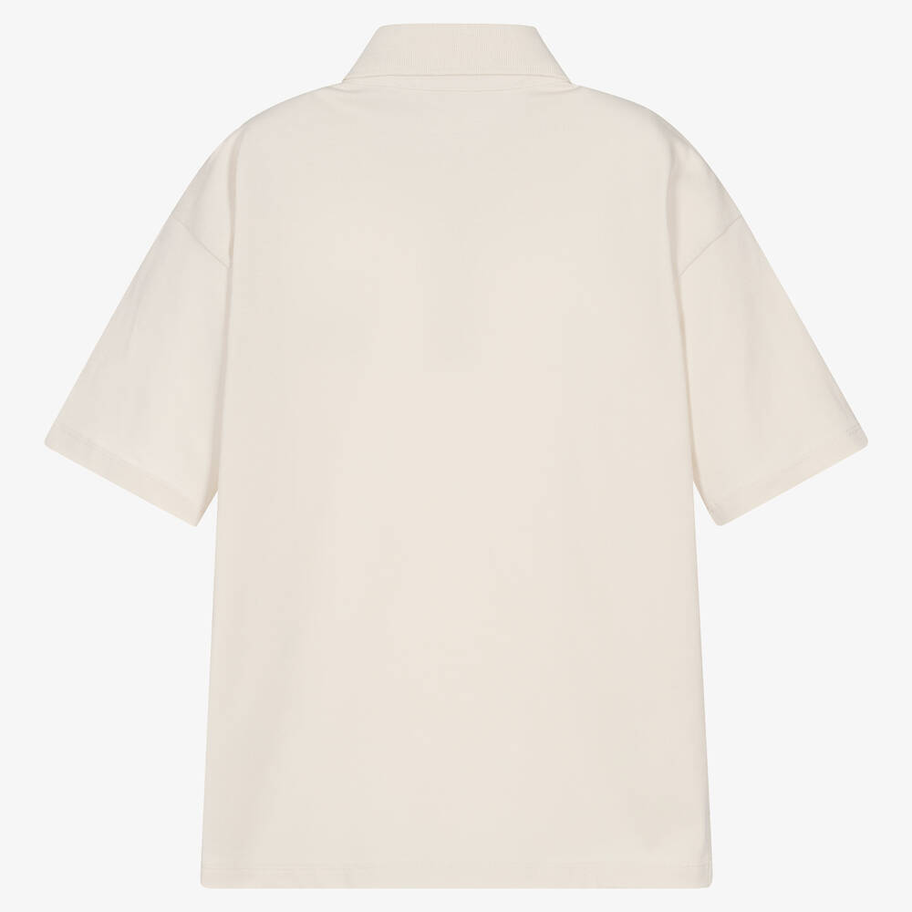 Calvin Klein-Teen Boys Ivory Cotton Polo Shirt | Childrensalon Outlet