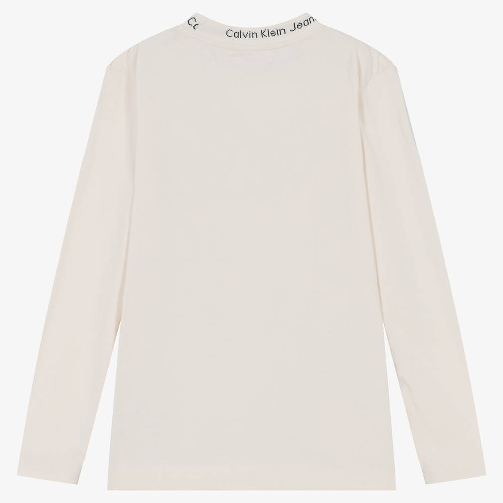 Calvin Klein-توب تينز ولادي قطن لون عاجي | Childrensalon Outlet