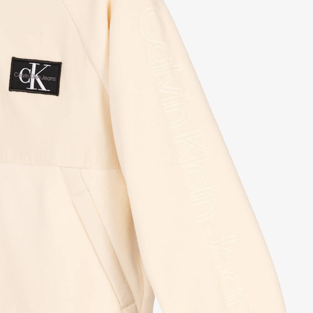 Calvin Klein Джинсы-Кремовая флисовая худи | Childrensalon Outlet