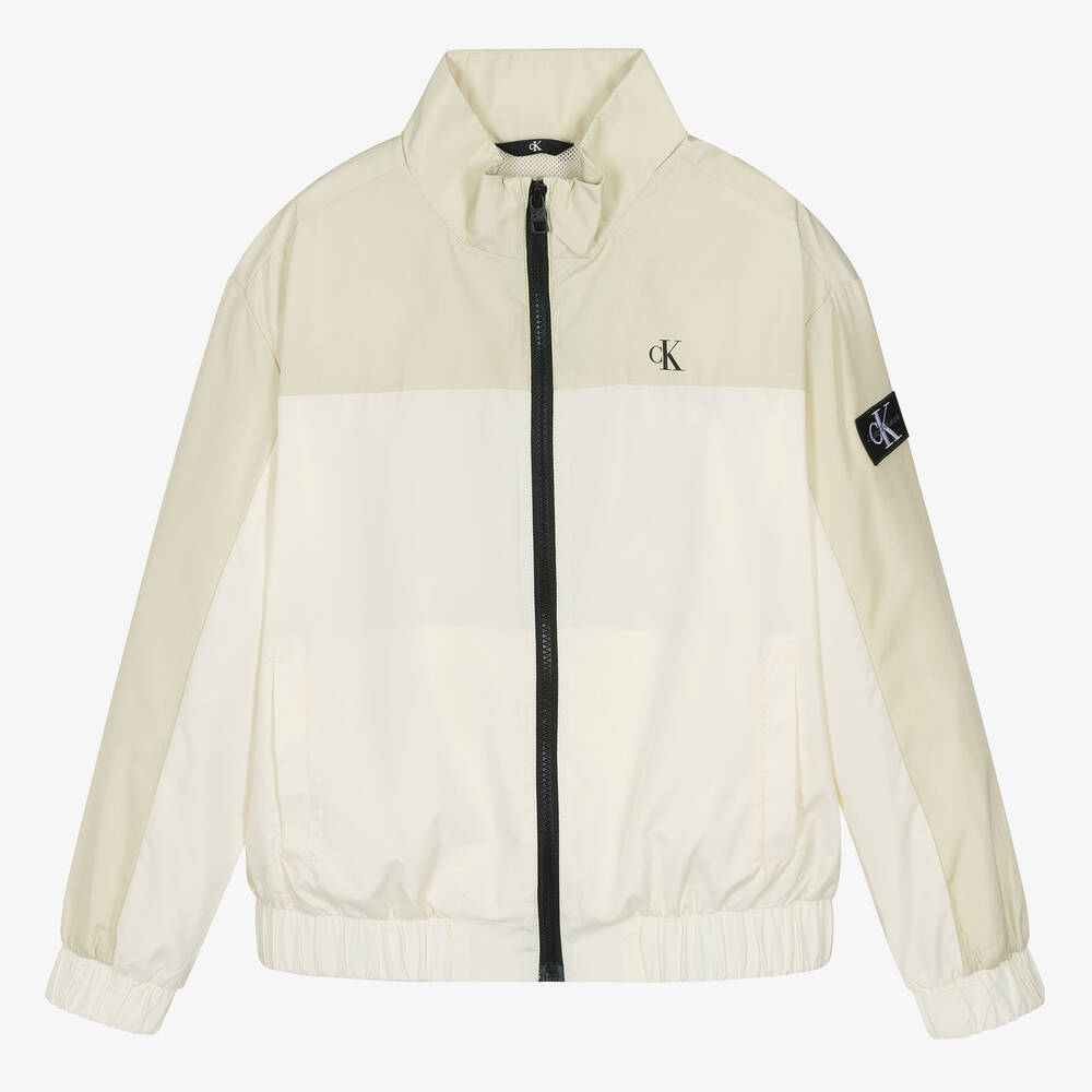 Teen Boys Ivory Windbreaker Jacket