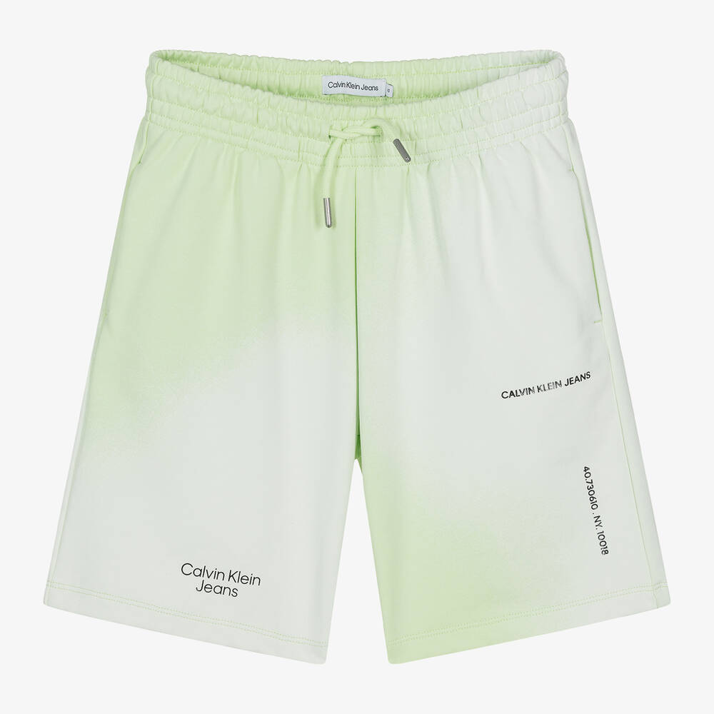 Calvin Klein-Teen Boys Lime Green Spray Paint Shorts | Childrensalon Outlet