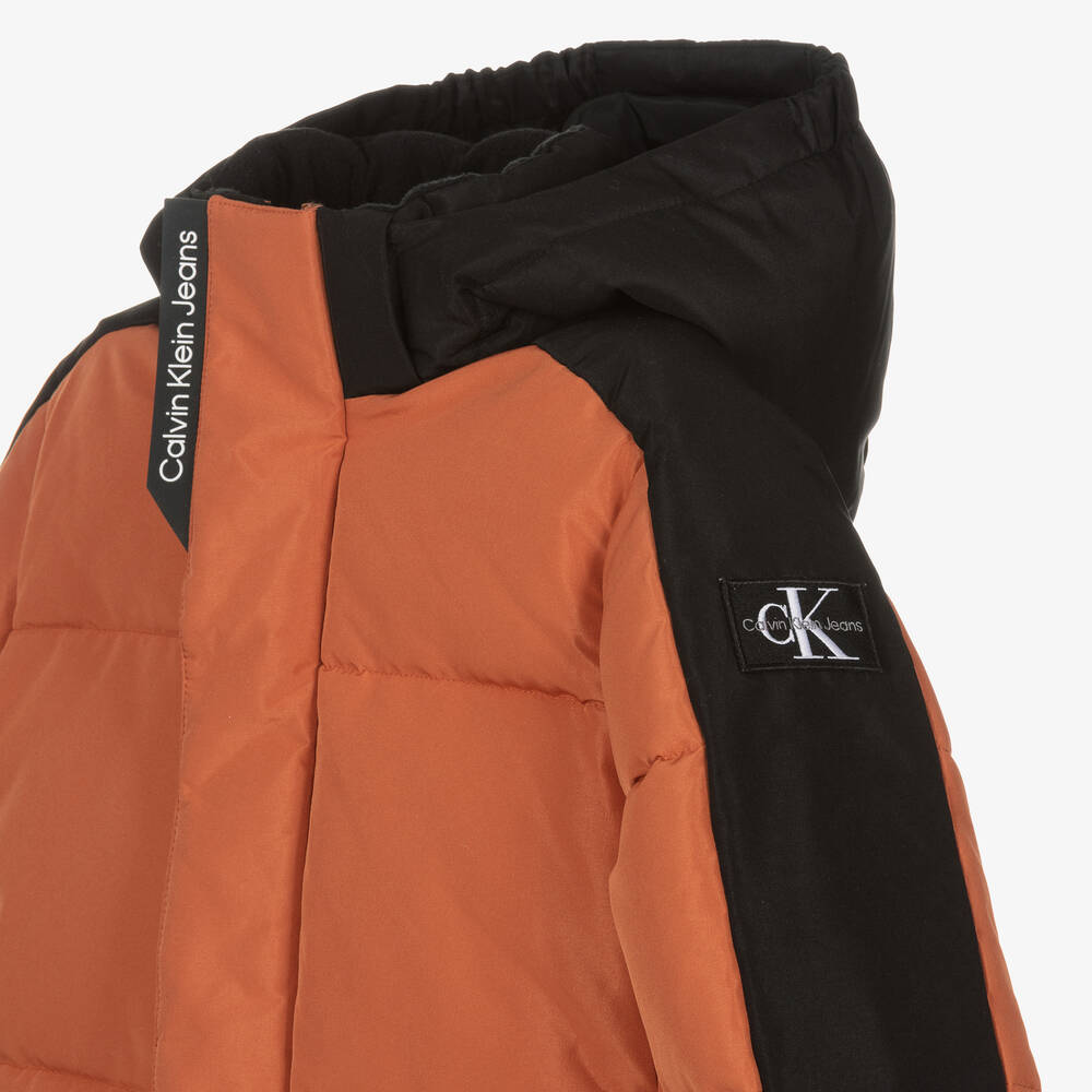 Calvin klein orange parka deals