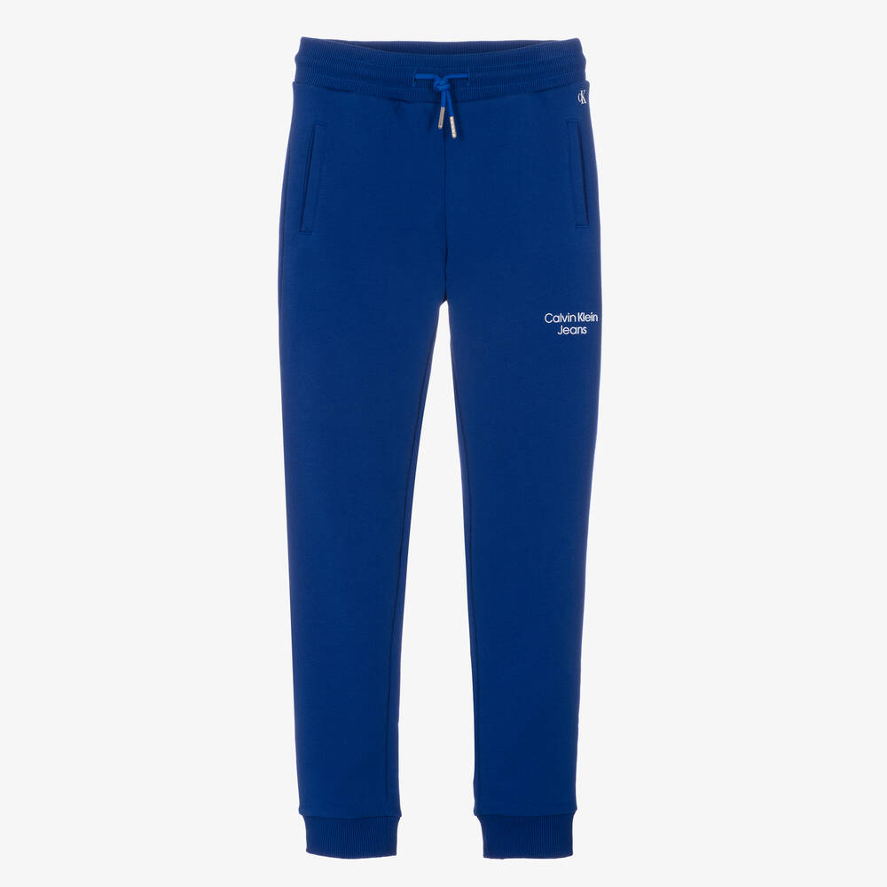 Calvin Klein Jeans - جوغرز تينز ولادي قطن جيرسي لون أزرق | Childrensalon