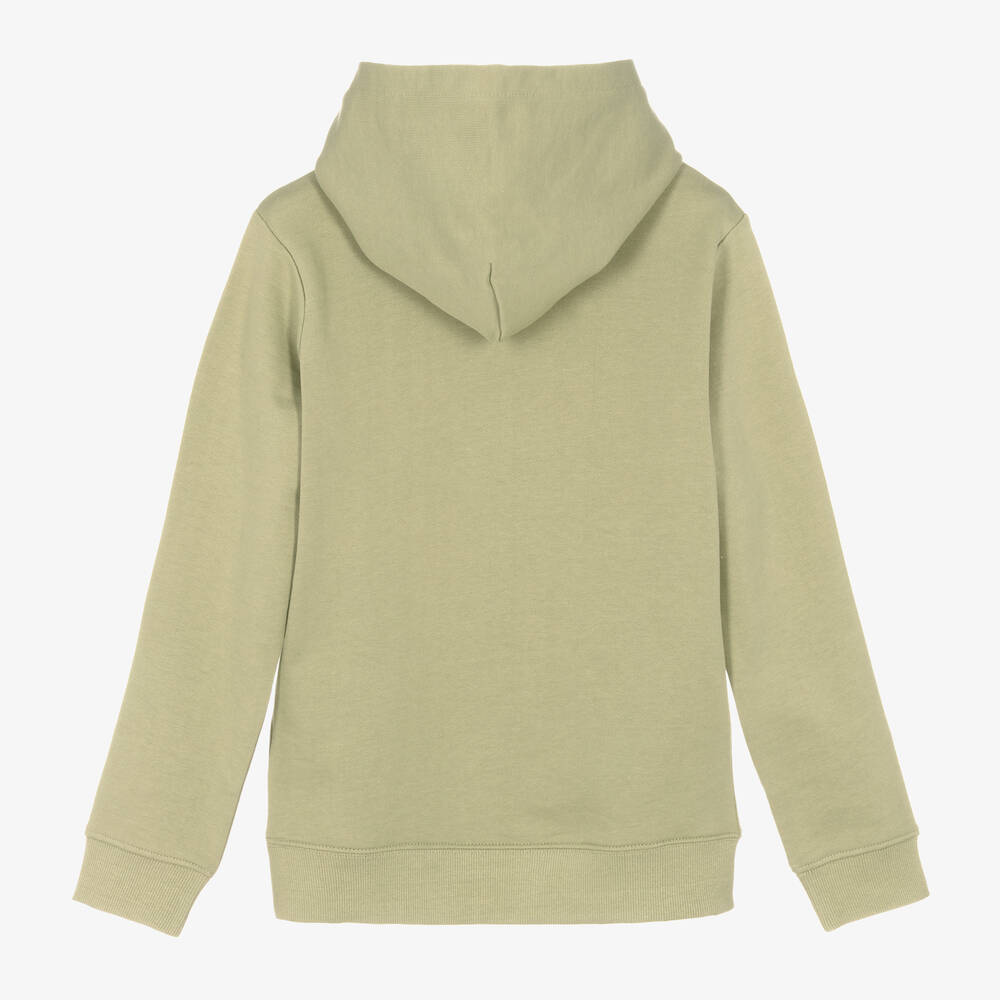 Calvin Klein Jeans-Teen Boys Sage Green Logo Hoodie | Childrensalon Outlet