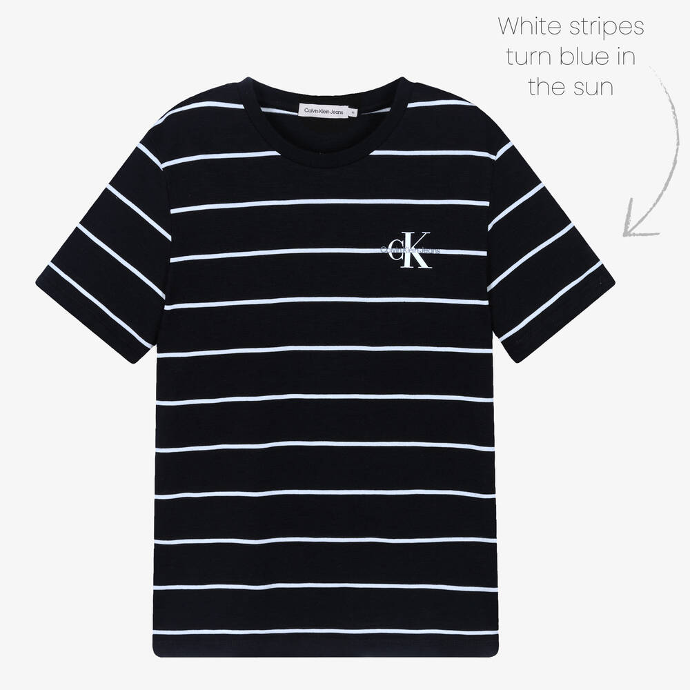 Calvin Klein Jeans Teen Boys Striped Sun Reveal T Shirt