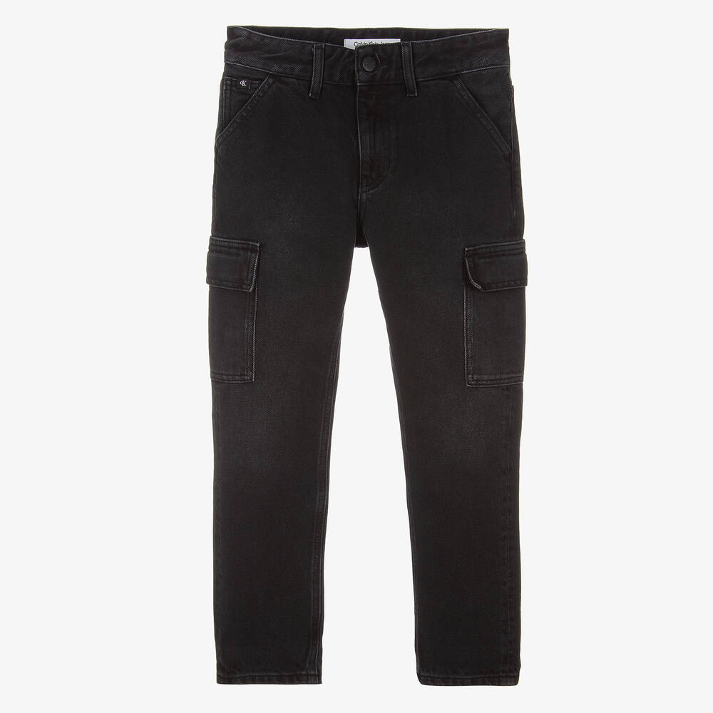 Calvin Klein-جينز قطن دنيم لون أسود للمراهقات | Childrensalon Outlet