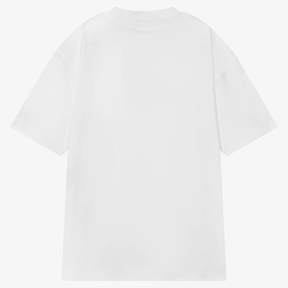 Calvin Klein Jeans-Teen Boys White Cotton Logo T-Shirt | Childrensalon Outlet