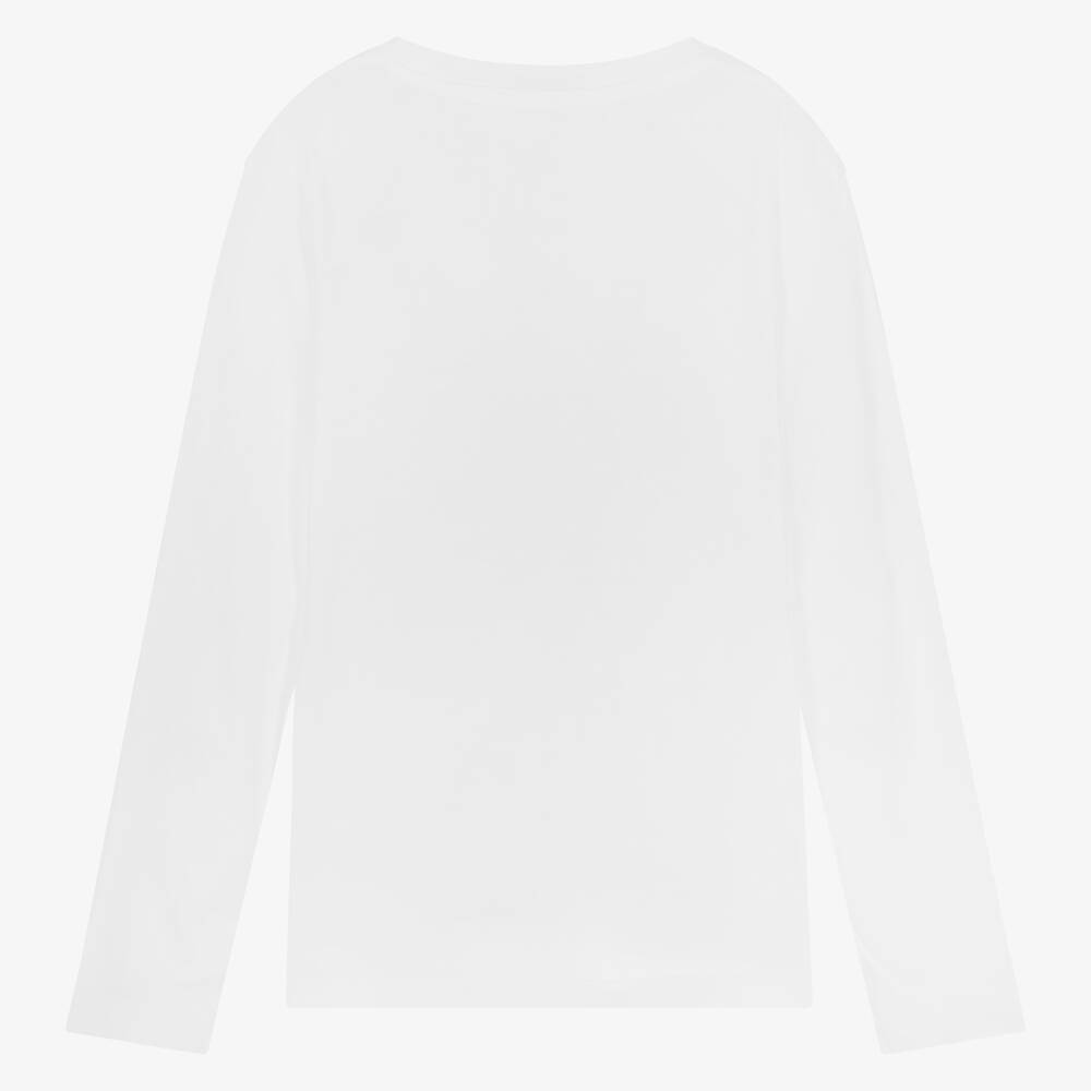 Calvin Klein Jeans-توب تينز ولادي قطن لون أبيض | Childrensalon Outlet