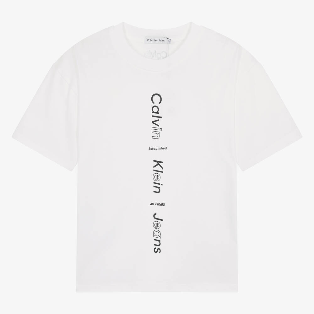 Teen Boys White Cotton T Shirt