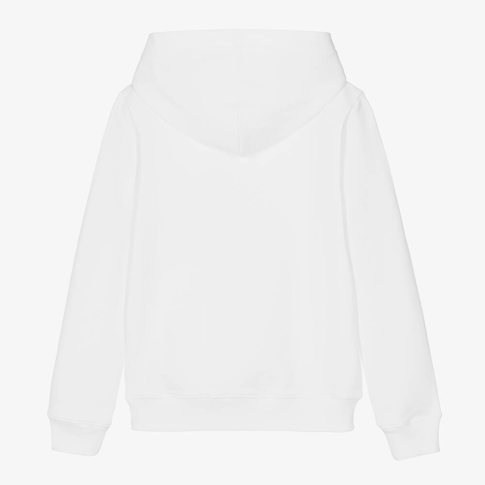 Calvin Klein Jeans-Teen Boys White Graphic Logo Hoodie | Childrensalon Outlet