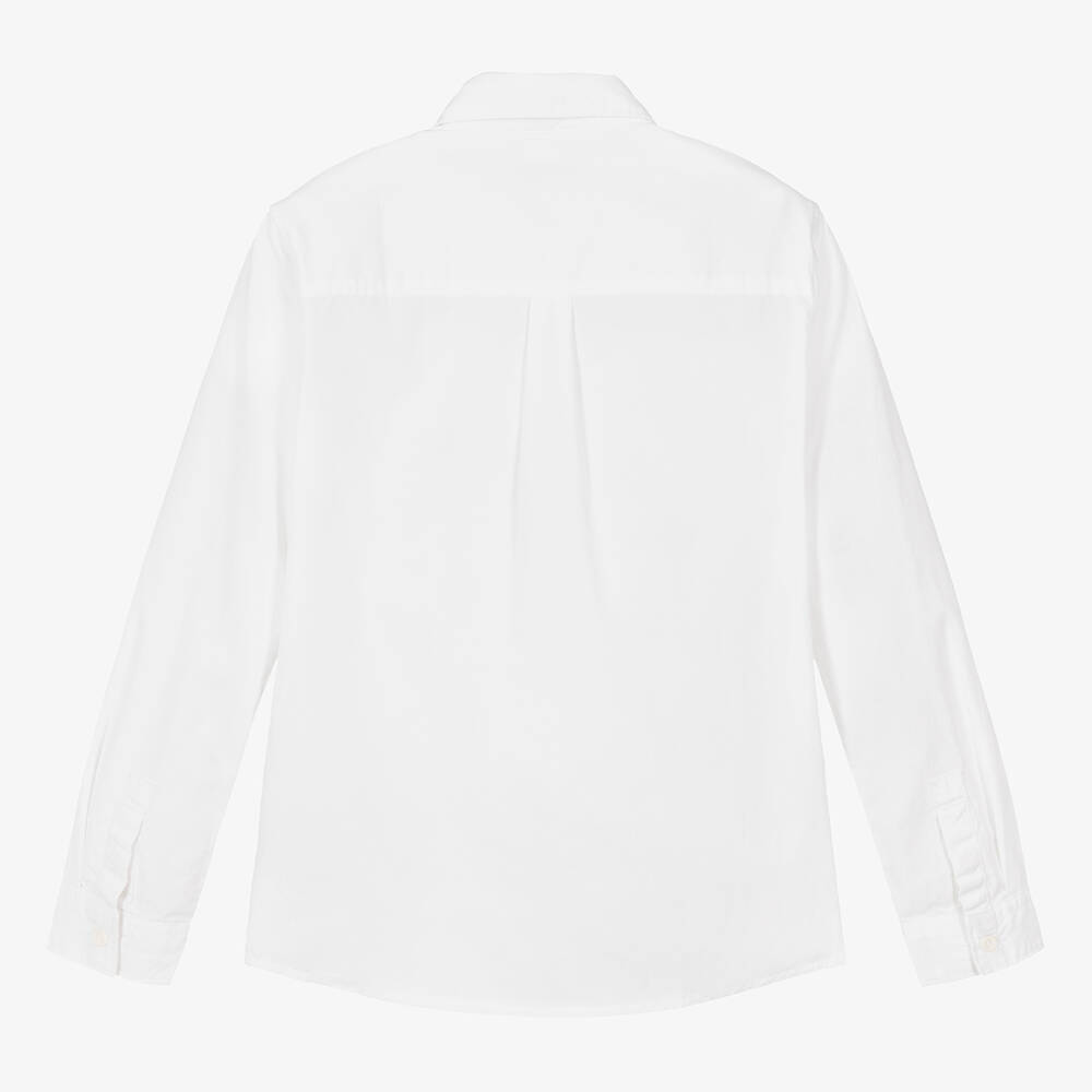 Calvin Klein-Белая рубашка из хлопкового поплина с монограммой для мальчиков-подростков | Childrensalon Outlet