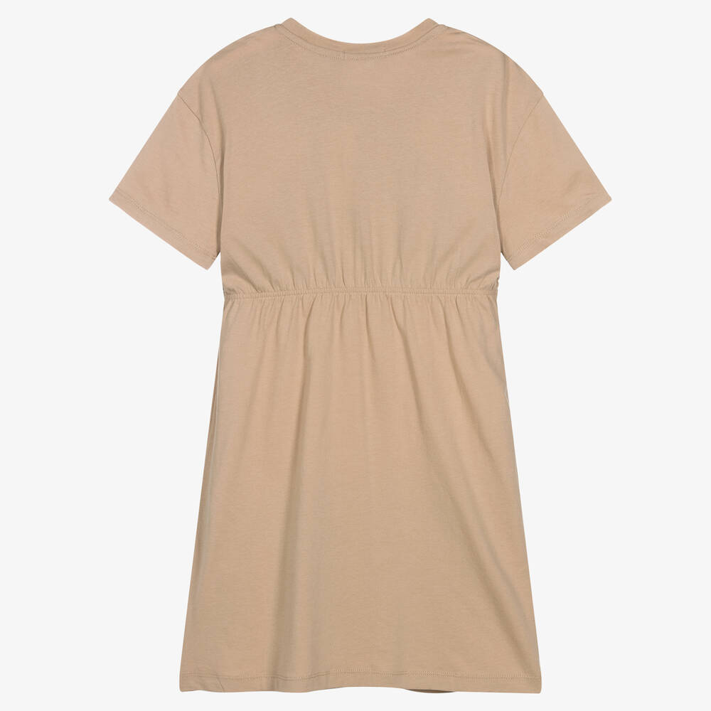 Calvin Klein Jeans-فستان تينز بناتي قطن لون بيج | Childrensalon Outlet