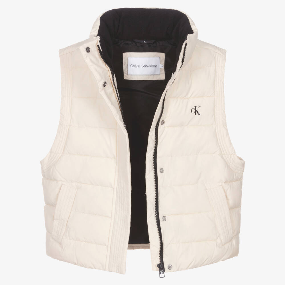 Calvin Klein Doudoune sans manches beige ado fille