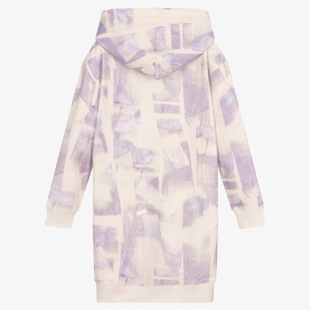 Calvin Klein-Teen Girls Beige & Purple Cotton Hoodie Dress | Childrensalon Outlet
