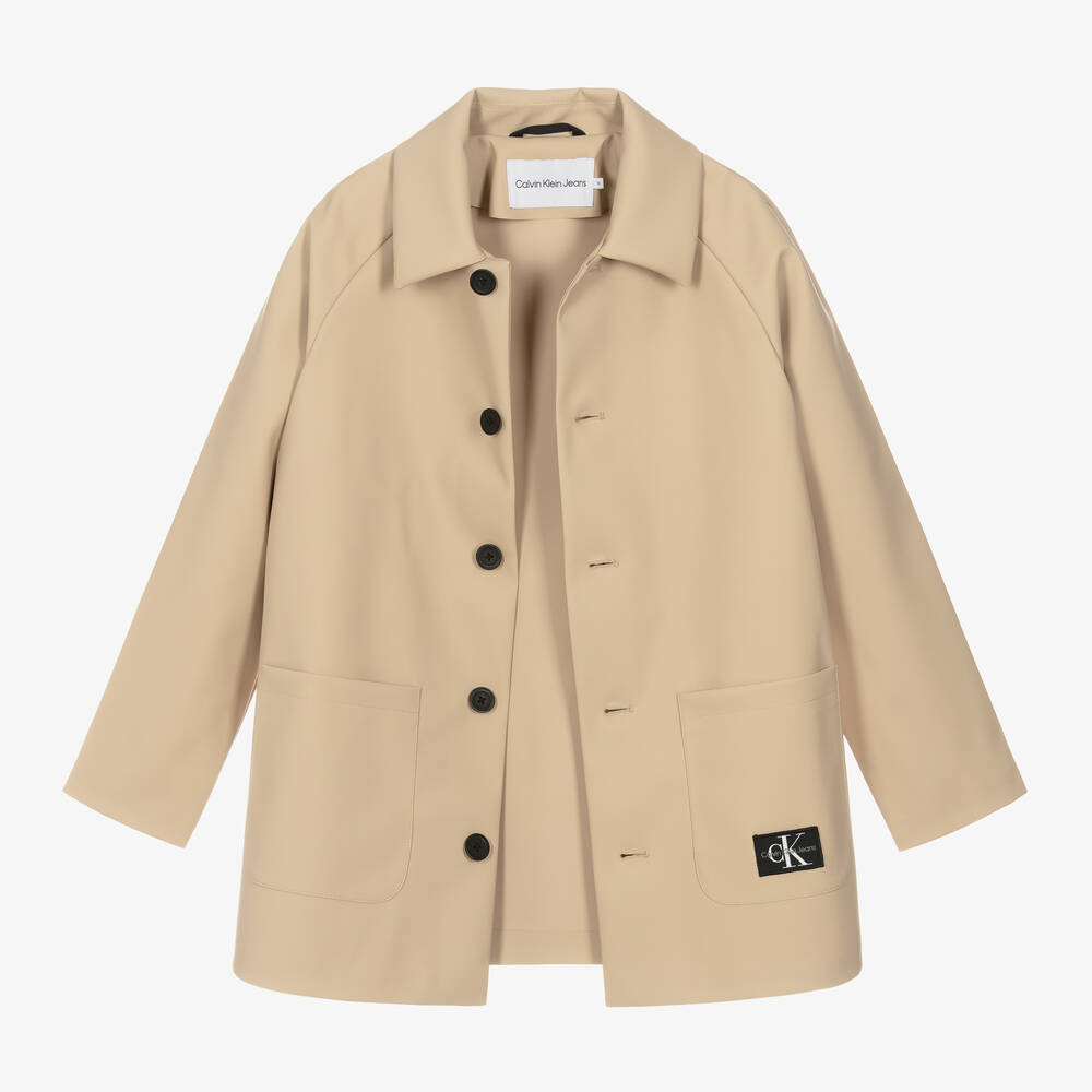 Calvin Klein-Бежевый дождевик с мягким покрытием для девочек | Childrensalon Outlet