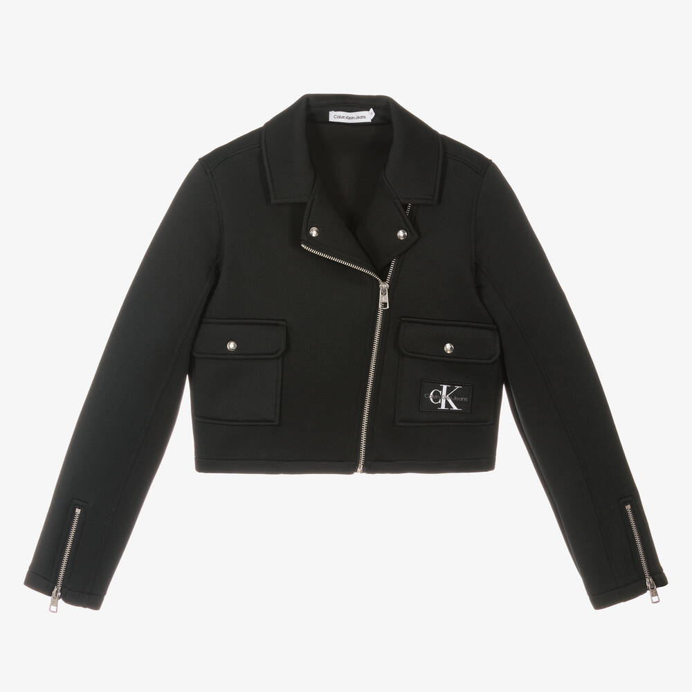 Calvin Klein Jeans - Teen Girls Black Biker Jacket | Childrensalon