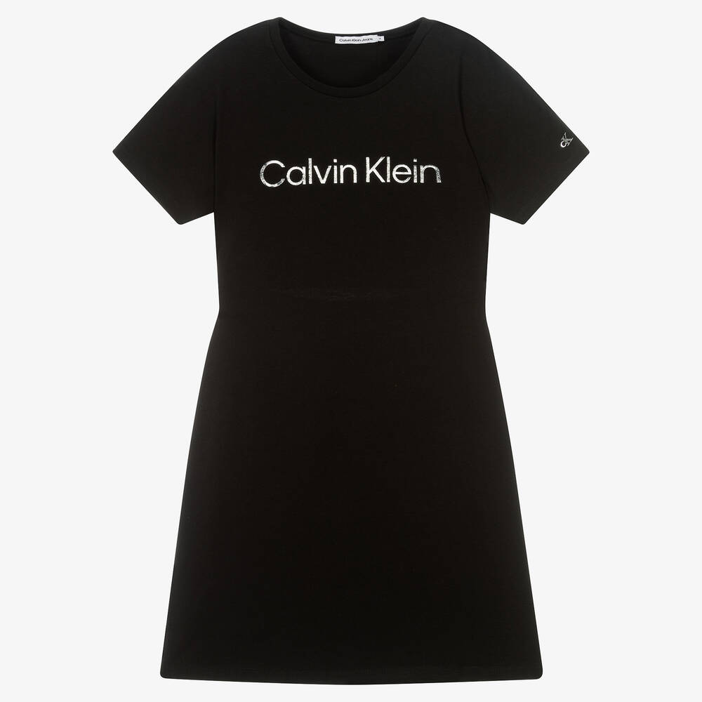 Calvin Klein Jeans - Teen Girls Black Cotton Dress | Childrensalon