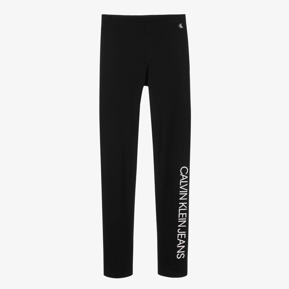 Calvin Klein Джинсы-Черные хлопковые легинсы для девочек-подростков | Childrensalon Outlet