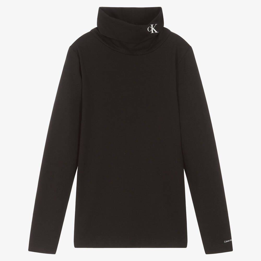 Calvin Klein - Baumwoll-Rollkragenpullover Schwarz | Childrensalon