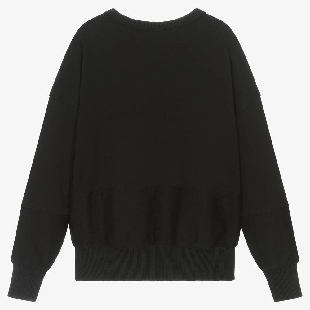 Calvin Klein-Teen Girls Black Cotton Sweatshirt | Childrensalon Outlet