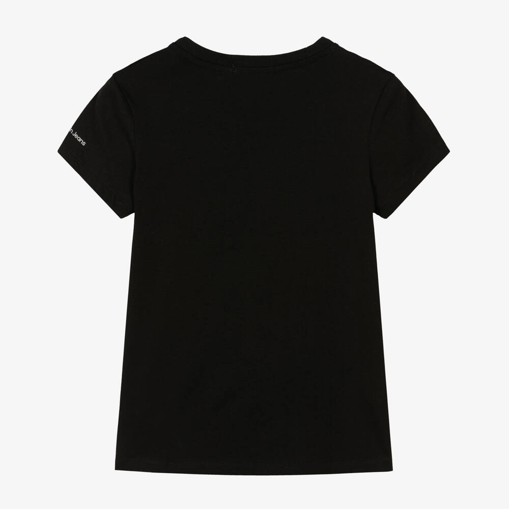 Calvin Klein-Teen Girls Black Cotton T-Shirt | Childrensalon Outlet