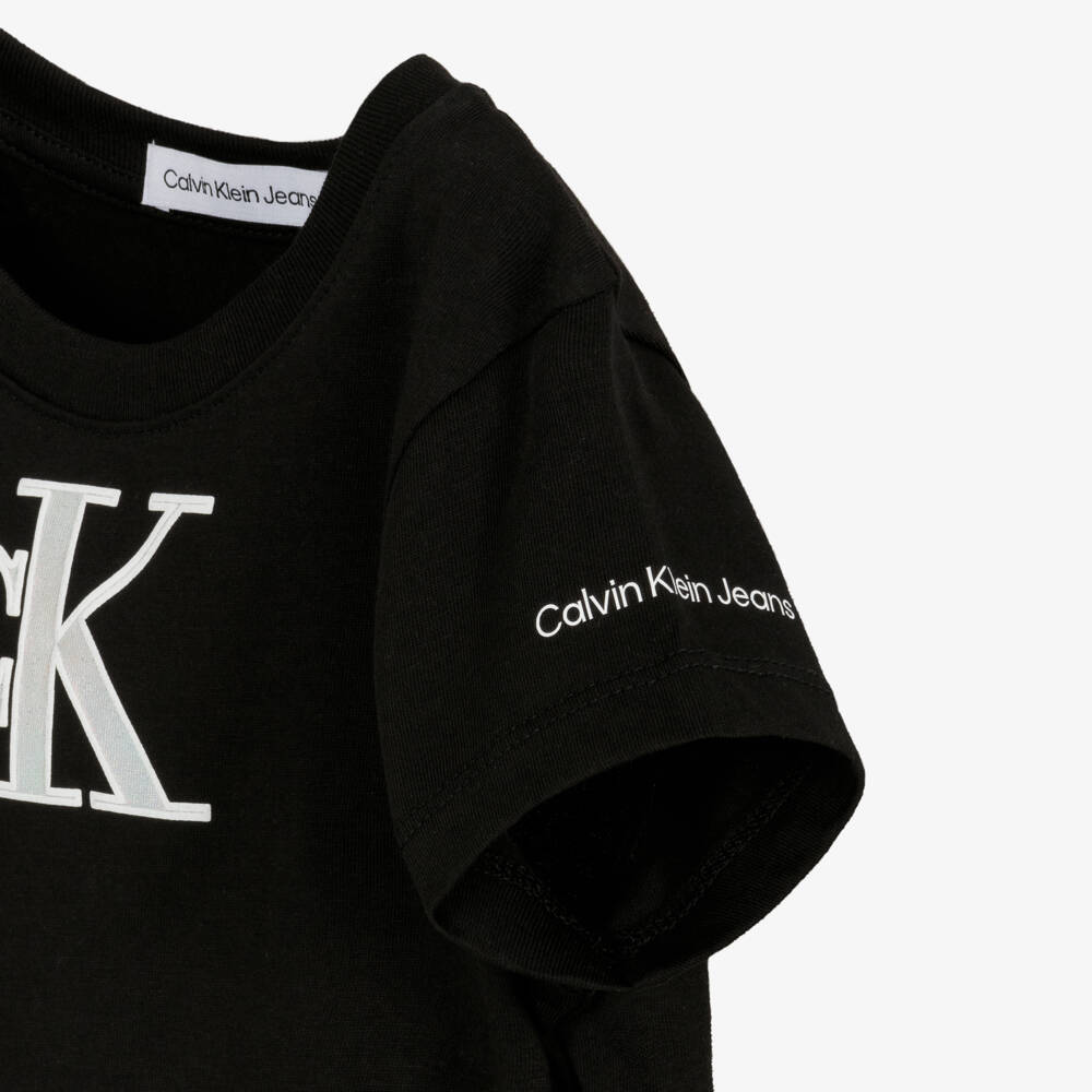 Calvin Klein-Teen Girls Black Cotton T-Shirt | Childrensalon Outlet