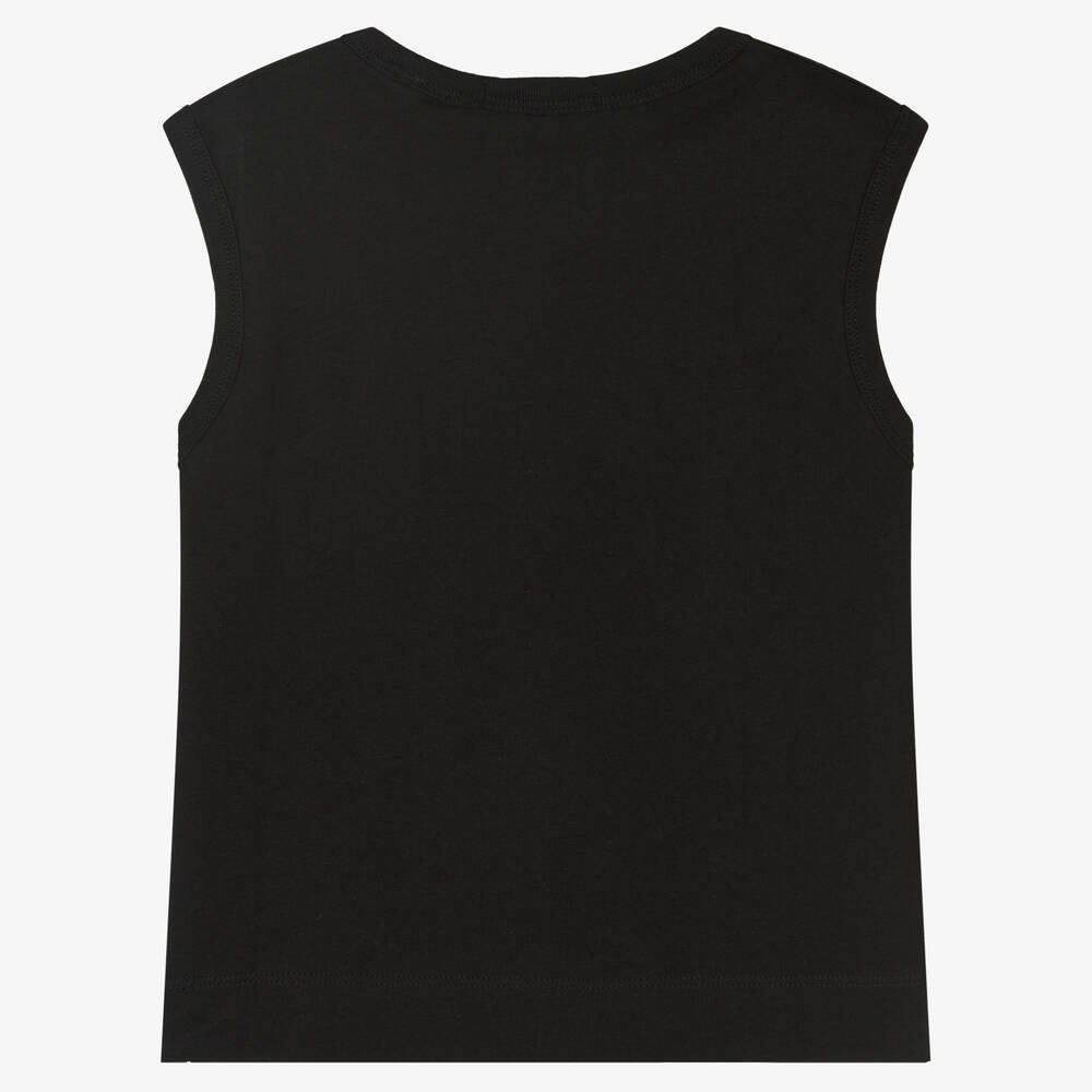 Calvin Klein Jeans-Teen Girls Black Cotton Top | Childrensalon Outlet