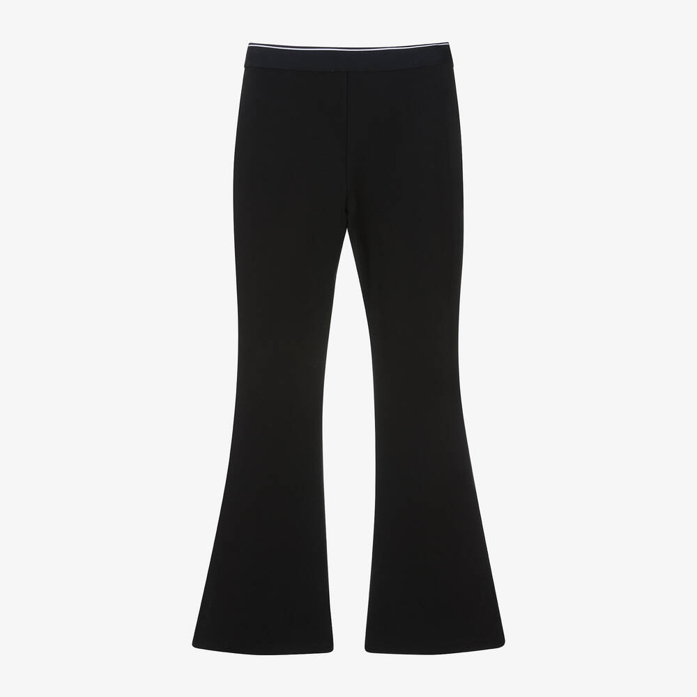 Calvin Klein-Teen Girls Black Flared Viscose Trousers | Childrensalon Outlet