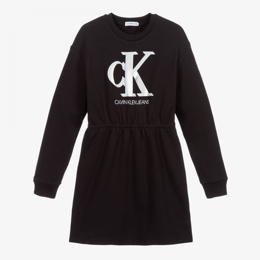 Calvin Klein - فستان تينز قطن لون أسود | Childrensalon
