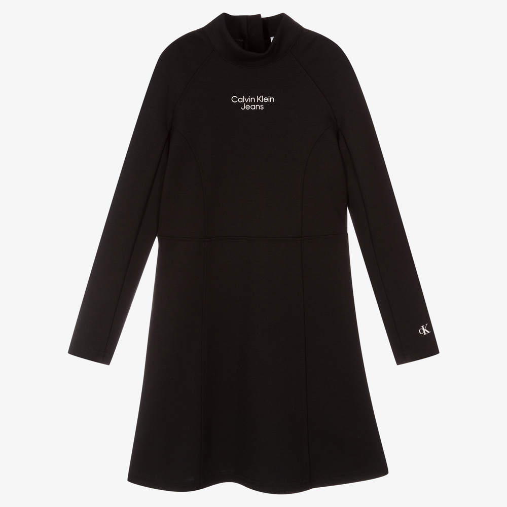 Calvin Klein Jeans-Teen Girls Black Jersey Dress | Childrensalon Outlet
