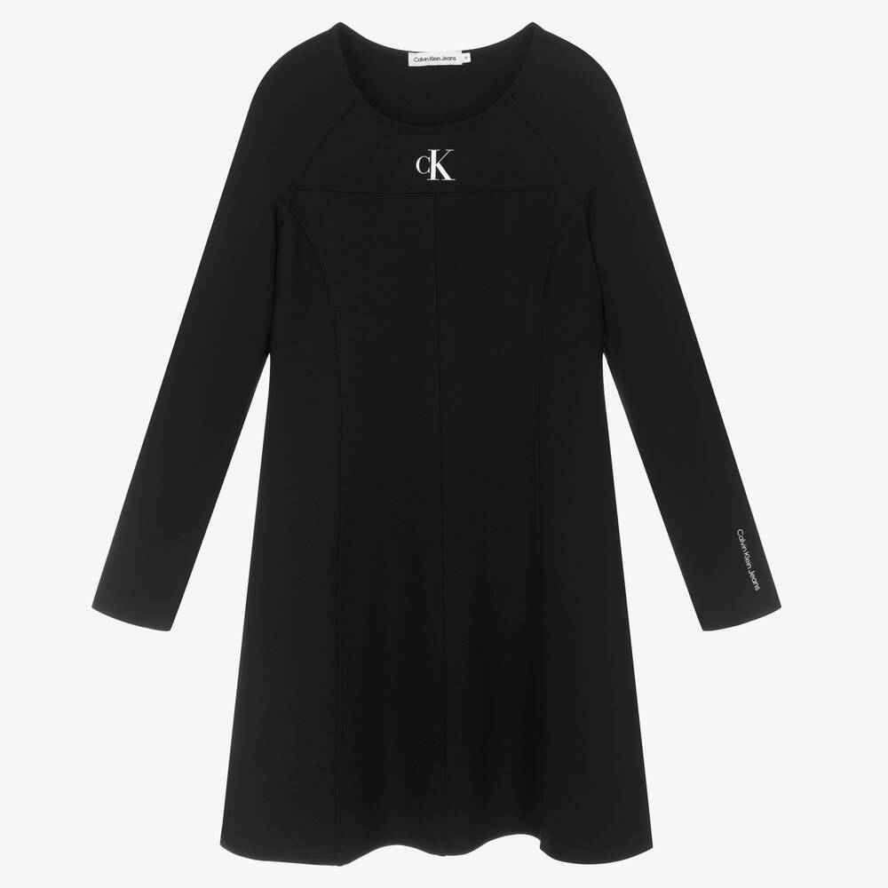 Calvin Klein Jeans - Robe noire en jersey Ado fille | Childrensalon