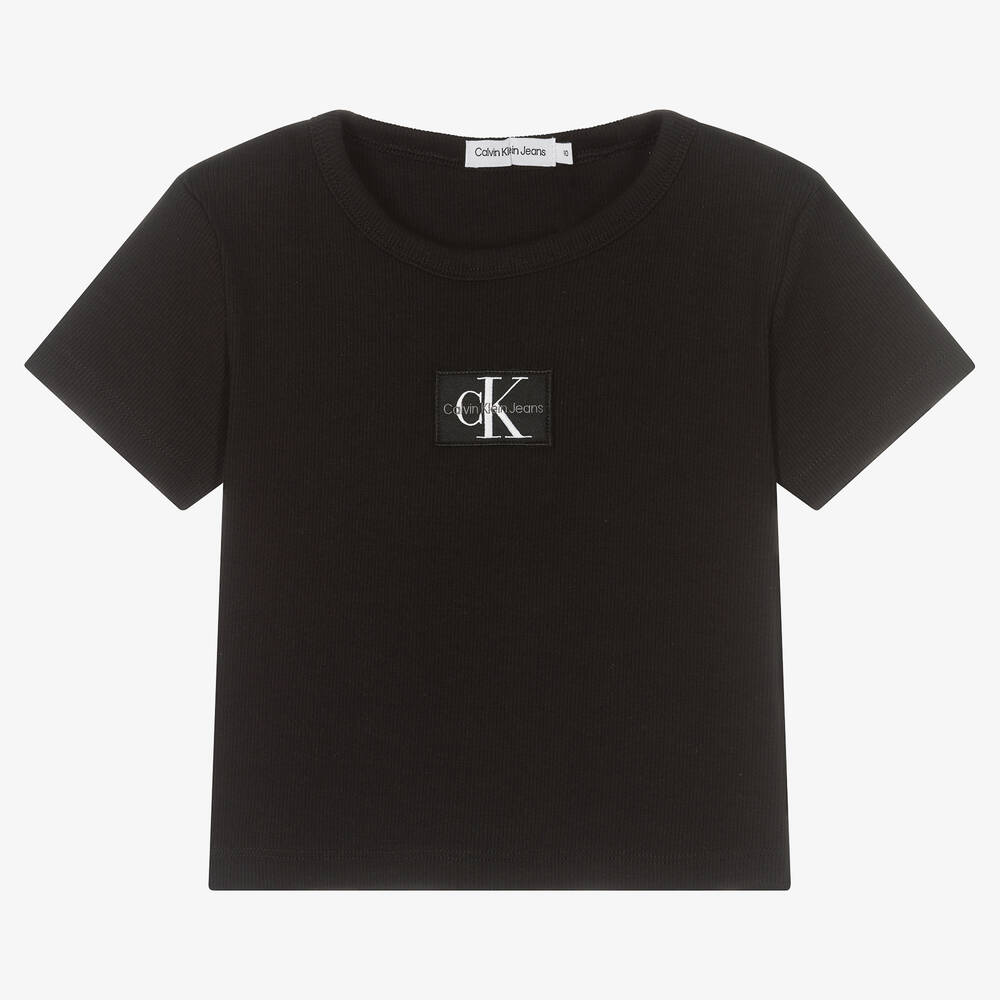 Calvin Klein Jeans - T-shirt noir ado fille | Childrensalon