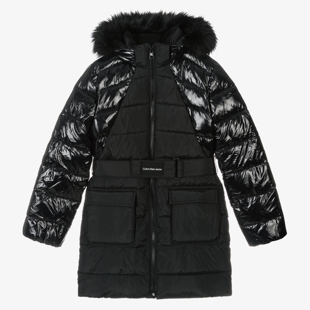 Calvin Klein Jeans - Teen Girls Black Puffer Coat | Childrensalon