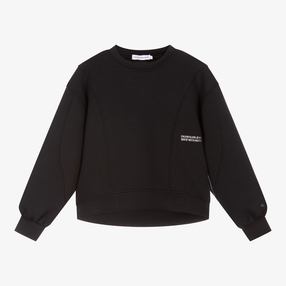 Calvin Klein Jeans - Teen Girls Black Sweatshirt | Childrensalon