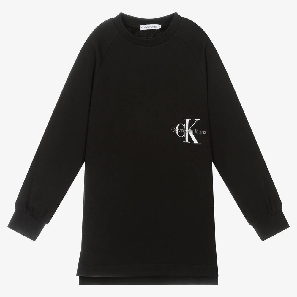 Calvin Klein Jeans - Schwarzes Teen Sweatshirtkleid (M) | Childrensalon